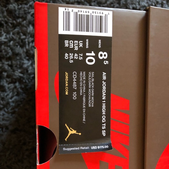 JORDAN 1 HIGH TRAVIS SCOTT SIZE 8.5 - Picture 6 of 8